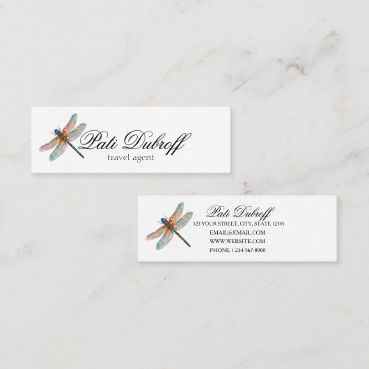 Travel Agent Consultant Fotocollage Mini Visitekaartje (Voorkant / Achterkant)