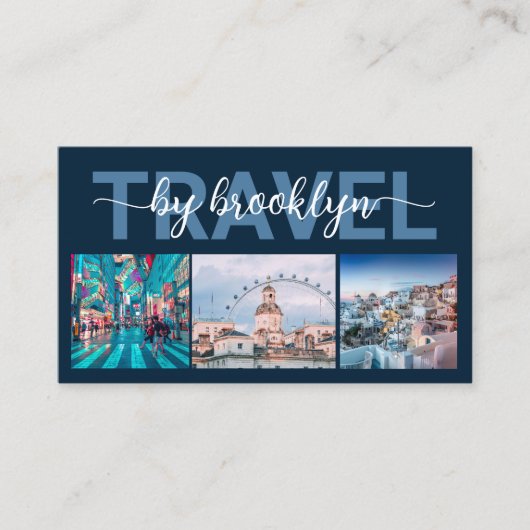 Travel Agent Consultant Fotocollage Visitekaartje (Voorkant)