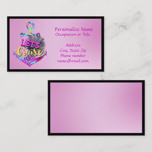 Travel Agent Cruises Nautical Boat Anchor Lavender Visitekaartje (Voorkant / Achterkant)