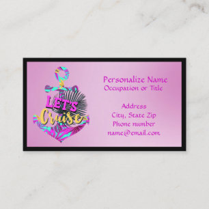 Travel Agent Cruises Nautical Boat Anchor Lavender Visitekaartje