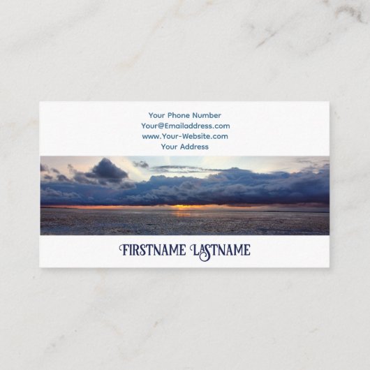 Travel agent drama sky oceanische strandzonsonderg visitekaartje (Achterkant)