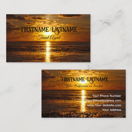 Travel agent drama sky oceanische strandzonsonderg visitekaartje (Voorkant / Achterkant)