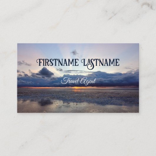 Travel agent drama sky oceanische strandzonsonderg visitekaartje (Voorkant)