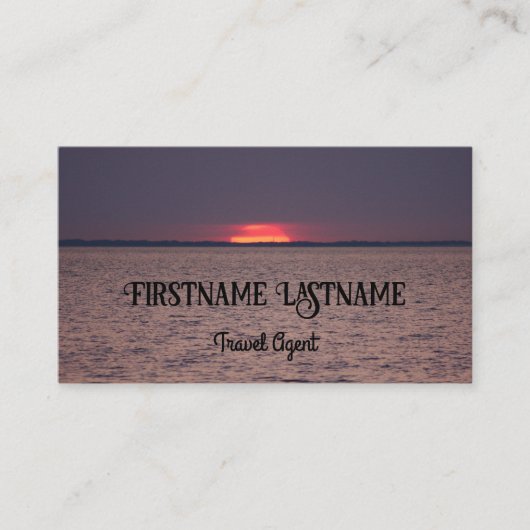 Travel agent drama sky oceanische strandzonsonderg visitekaartje (Voorkant)