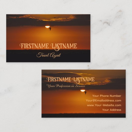 Travel agent drama sky oceanische strandzonsonderg visitekaartje (Voorkant / Achterkant)