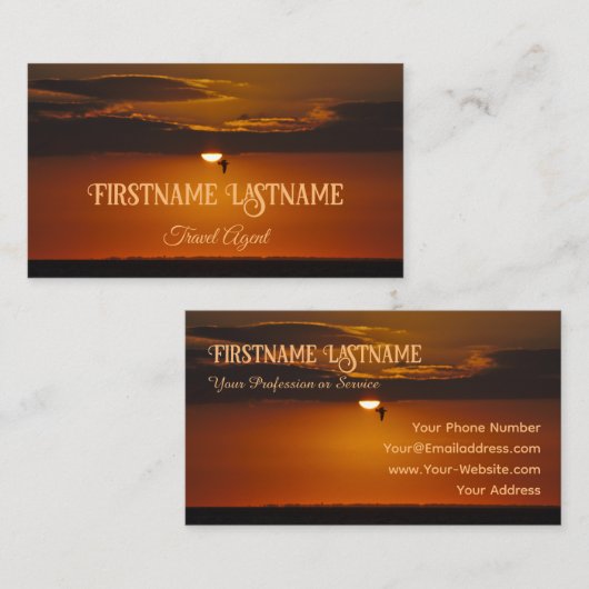Travel agent drama sky oceanische strandzonsonderg visitekaartje (Voorkant / Achterkant)