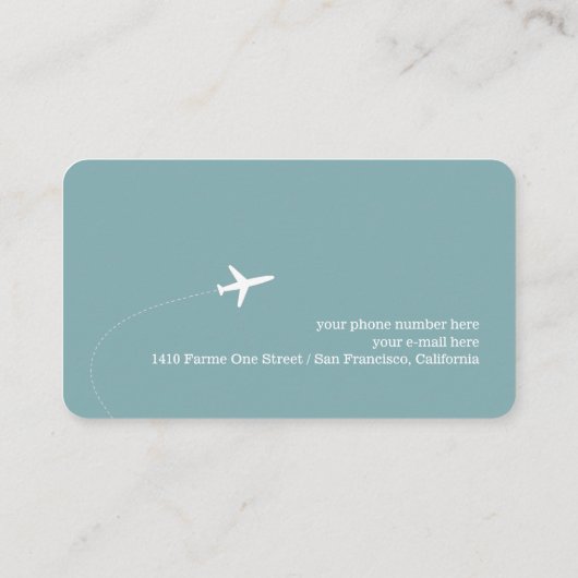 Travel Agent grayish blue Contactkaartje (Achterkant)