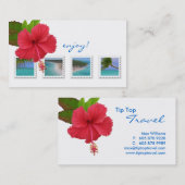 Travel Agent Hibiscus Ocean Visitekaartje (Voorkant / Achterkant)