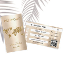 Travel Agent Passport Wereldkaart Boarding Pass