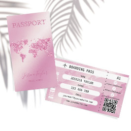 Travel Agent Passport Wereldkaart Boarding Pass Visitekaartje