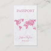 Travel Agent Passport Wereldkaart Boarding Pass Visitekaartje (Voorkant)