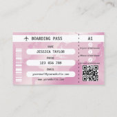 Travel Agent Passport Wereldkaart Boarding Pass Visitekaartje (Achterkant)