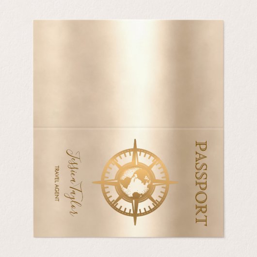 Travel Agent Passport Wereldkaart Voeg foto in Visitekaartje (Buitenkant ongevouwen)