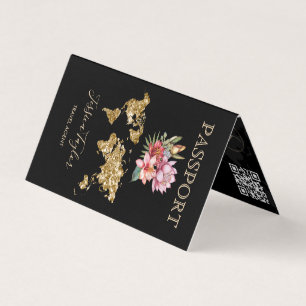 Travel Agent Passport Wereldkaart Voeg foto in Visitekaartje