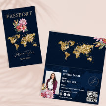 Travel Agent Passport Wereldkaart Voeg foto in