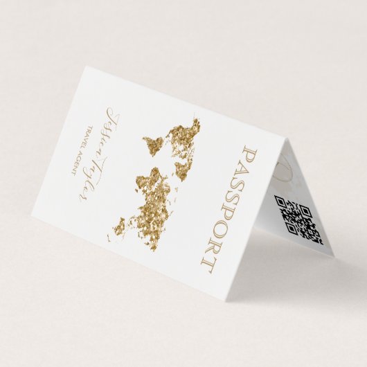 Travel Agent Passport Wereldkaart Voeg foto in Visitekaartje (Voorkant)