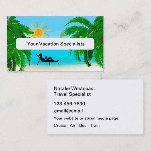 Travel Agent Specialist Visitekaartjes (Voorkant / Achterkant)
