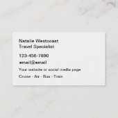 Travel Agent Specialist Visitekaartjes (Achterkant)