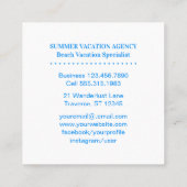 Travel Agent Summer Tropical Beach Ocean Vierkante Visitekaartje (Achterkant)