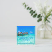 Travel Agent Summer Tropical Beach Ocean Vierkante Visitekaartje (Staand voorkant)