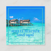 Travel Agent Summer Tropical Beach Ocean Vierkante Visitekaartje (Voorkant)