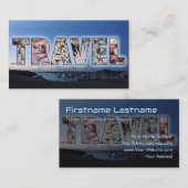 Travel agent tekst masker blauwe marina schepen ze visitekaartje (Voorkant / Achterkant)