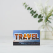 Travel agent text masker blauwe marina schepen sun visitekaartje (Staand voorkant)