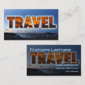 Travel agent text masker blauwe marina schepen sun visitekaartje (Voorkant / Achterkant)