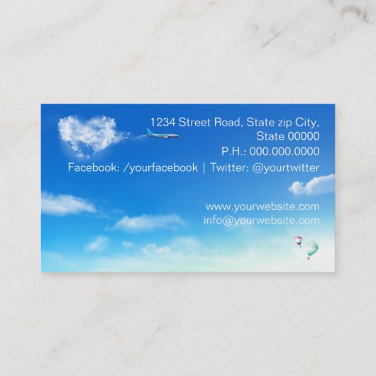 Travel Agent Visitekaartje (Achterkant)