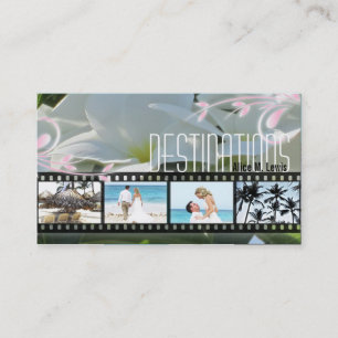 Travel Agent Wedding Plumeria Photo Visitekaartje