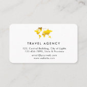 Travel Agent Wereldkaart Vacation Gold Glitter Visitekaartje (Achterkant)