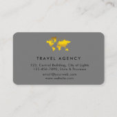Travel Agent Wereldkaart Vacation Gold Glitter Visitekaartje (Achterkant)