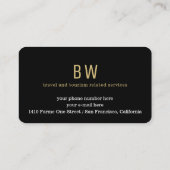 Travel Agent Zwart Visitekaartje met een Vliegtuig (Achterkant)