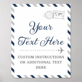 Travel Airline Vliegtuig Baby Vrijgezellenfeest Br Poster