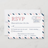 Travel Airline Weduwigation Engagement Party RSVP Kaartje (Voorkant)