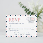 Travel Airline Weduwigation Engagement Party RSVP Kaartje (Staand voorkant)
