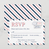 Travel Airline Weduwigation Engagement Party RSVP Kaartje (Voorkant / Achterkant)