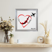 Travel Airplane Heart I Love My Pilot Custom Perfect Poster