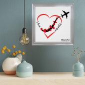 Travel Airplane Heart I Love My Pilot Custom Perfect Poster