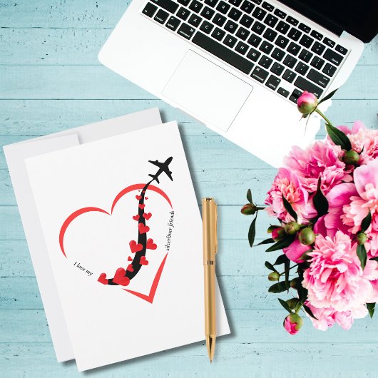 Travel Airplane Heart Ik hou van mijn Silverliner  Feestdagenkaart