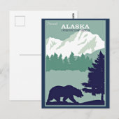 Travel Alaska, vintage poster Briefkaart (Voorkant / Achterkant)
