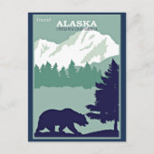 Travel Alaska, vintage poster Briefkaart (Voorkant)