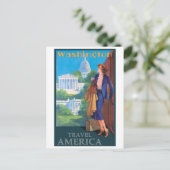 Travel America, Washington DC, Retro Briefkaart (Staand voorkant)