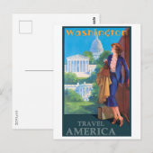 Travel America, Washington DC, Retro Briefkaart (Voorkant / Achterkant)
