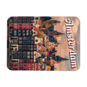 Travel Amsterdam kleurrijke huizen geschenken Magneet (Horizontaal)