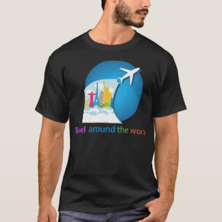 Travel around the eat sleep travel backpacker  t-shirt