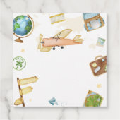 Travel Around The World Airplane Baby Shower  Bedankjes Labels (Achterkant)
