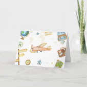 Travel Around The World Airplane Baby Shower  Bedankkaart (Achterkant)