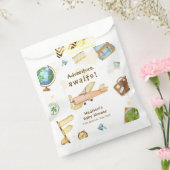 Travel Around The World Airplane Baby Shower Bedankzakje (Gezegeld)
