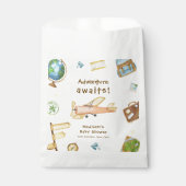 Travel Around The World Airplane Baby Shower Bedankzakje (Voorkant)